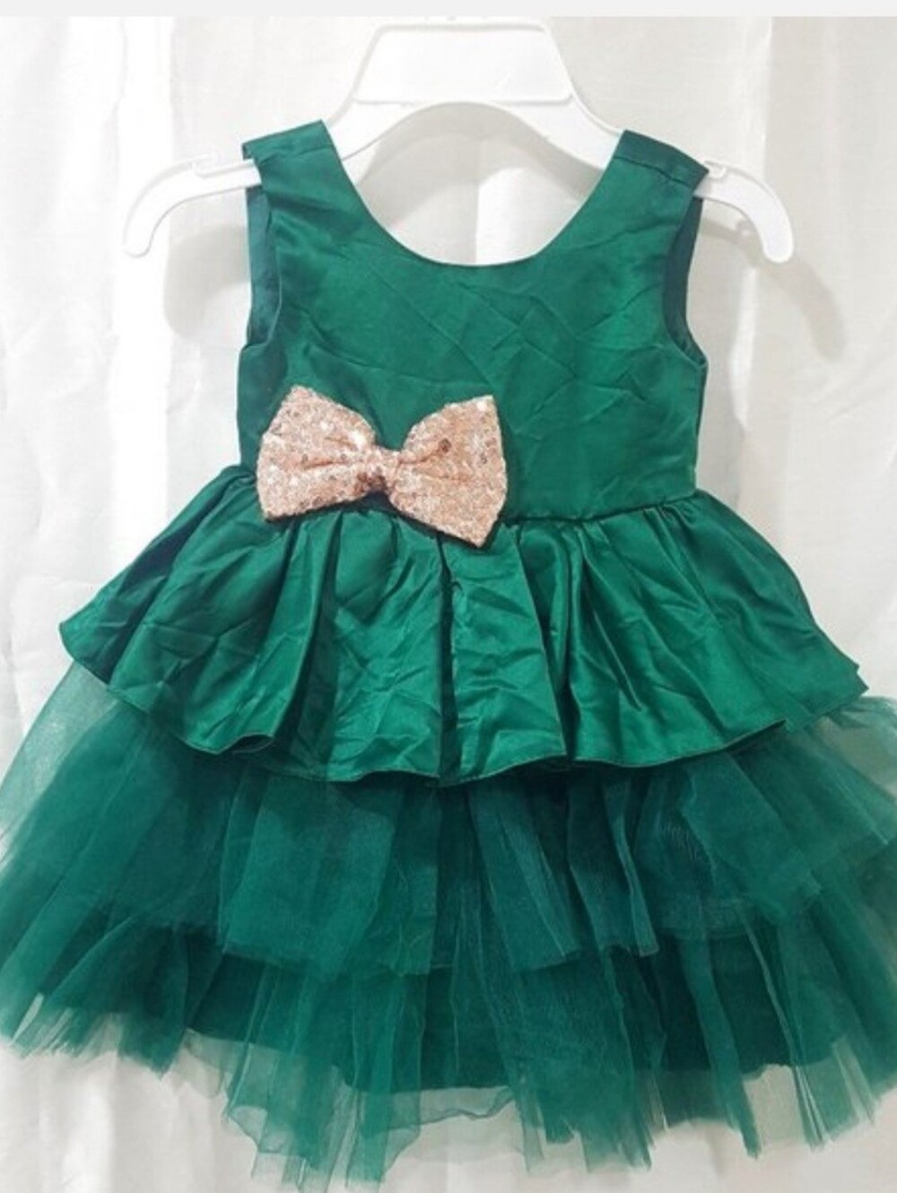 NNJXD Princess Tutu Dress - Deep Green & Rose Gold - 18-24 Months